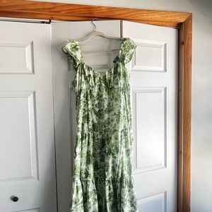 Abercrombie & Fitch Green Floral Maxi Dress